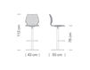 Scheme Bar stool Metalmobil Uni 2013 380 CR+WHITE Contemporary / Modern