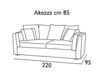 Scheme Sofa RICKY DIVANO DA 210 Gray Scheme Sofa Settebello Salotti Moderno RICKY DIVANO DA 210 Contemporary / Modern