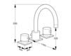 Scheme Wash basin mixer Jado Geometry F1261AA Contemporary / Modern