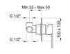 Scheme Built-in mixer Ponsi Rubinetterie Toscane SIENA BT SIE C DO02 Contemporary / Modern