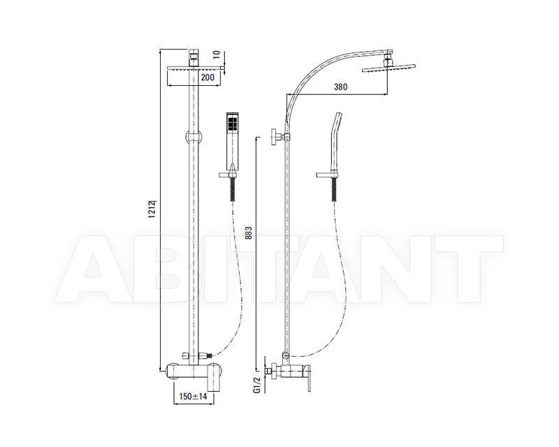 Shower fittings silver Graff 2346000, Buy, оrder оnline on ABITANT